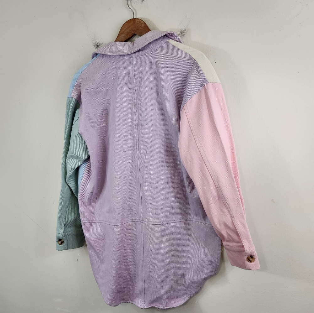 English Factory Pastel Colorblock Button-Up Jacket - Picture 6 of 7